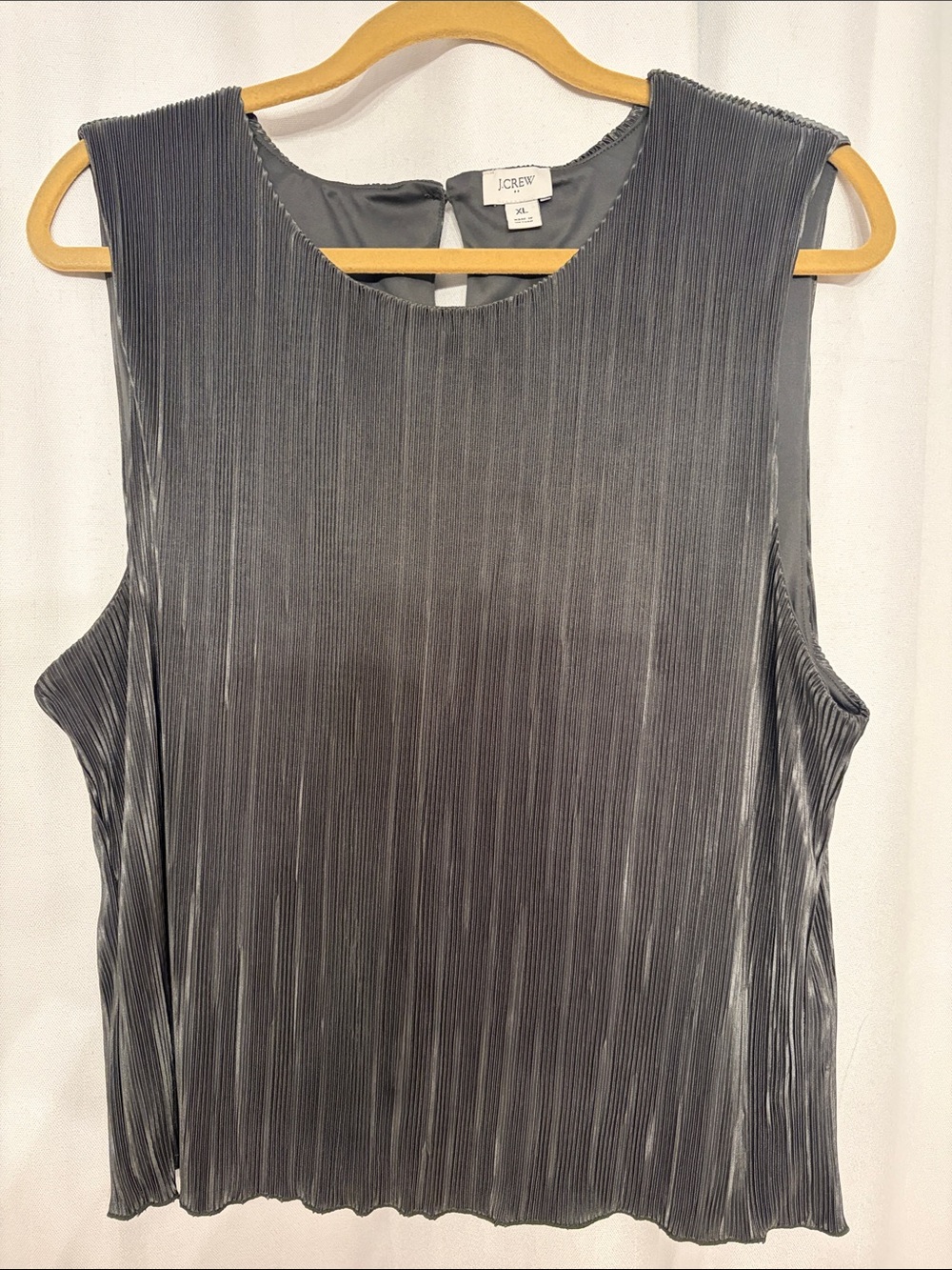 J. Crew Olive Green Pleated Sleeveless Tank